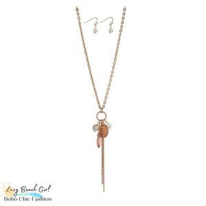 Peach Cluster Necklace Set